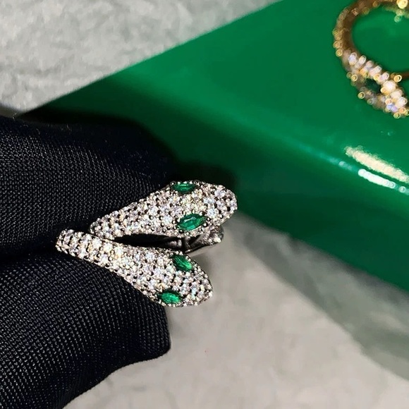 Snake Earrings, snake hoop earrings, gold snake earrings, silver snake earrings - Picture 8 of 9